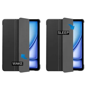 Auto Wake / Sleep Tri-Fold Stand Leather Tablet Flip Case for iPad Air 13 (2026), black 5