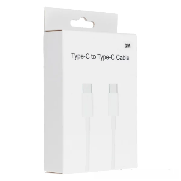 Кабел HD26 Type-C към Type-C PD3,0, 3A, 30W, 3M, бял 3