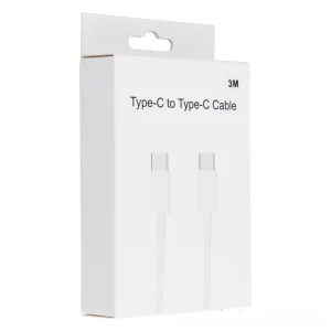 Кабел HD26 Type-C към Type-C PD3,0, 3A, 30W, 3M, бял 3
