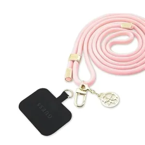 Универсална връзка за телефон Guess Crossbody Strap Cord 4G Charm, златна-розова