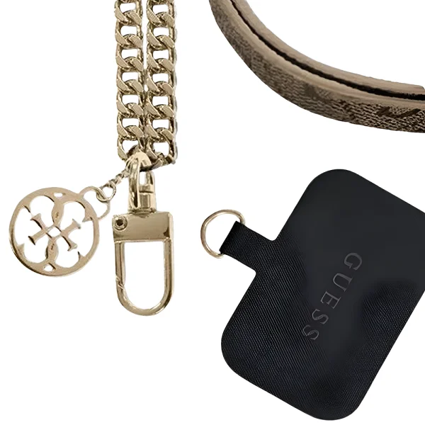 Универсална връзка за телефон Guess Crossbody Strap PU 4G Chain with Charm, кафява-златна 2