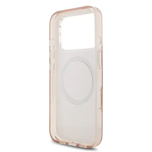 Калъф Guess IML Flowers Allover Strap MagSafe Case за iPhone 18 Pro, розов 5