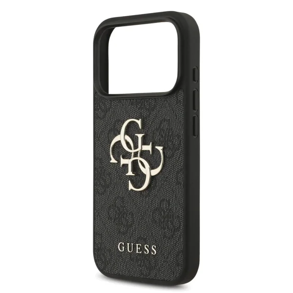 Guess PU 4G Metal Logo Strap Case for iPhone 18 Pro, black 4