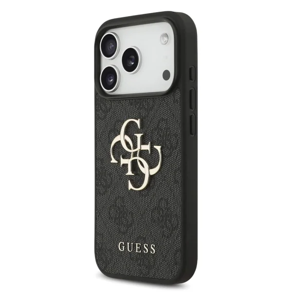 Guess PU 4G Metal Logo Strap Case for iPhone 18 Pro, black 2