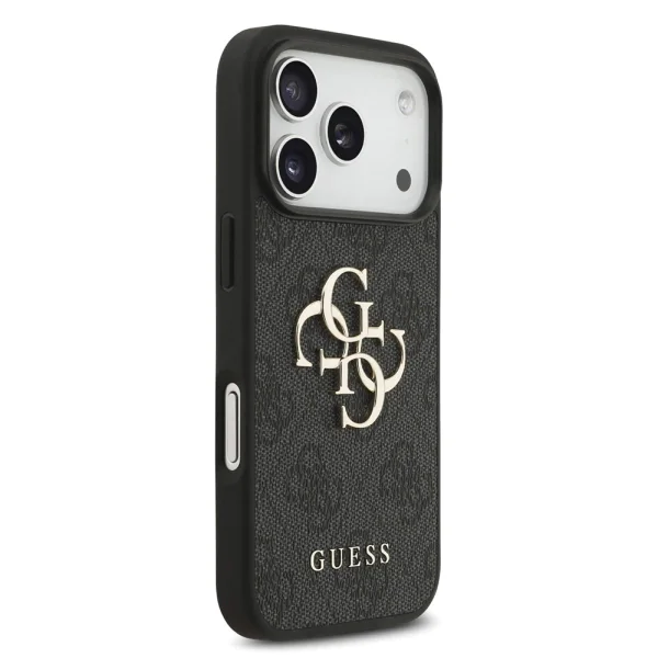 Guess PU 4G Metal Logo Strap Case for iPhone 18 Pro, black 3