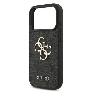 Guess PU 4G Metal Logo Strap Case for iPhone 18 Pro, black 4