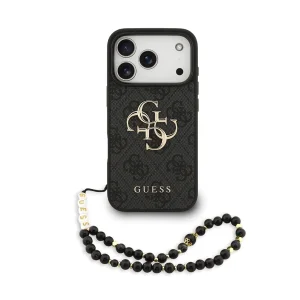 Калъф Guess PU 4G Metal Logo Strap Case за iPhone 18 Pro, черен