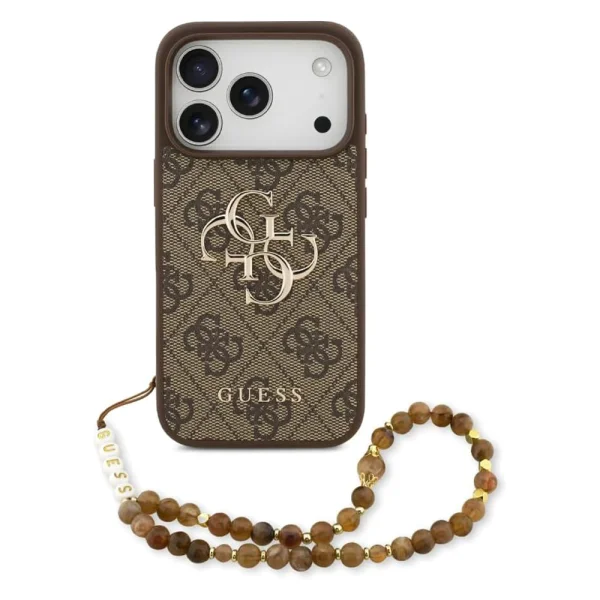 Калъф Guess PU 4G Metal Logo Strap Case за iPhone 18 Pro Max, кафяв 1