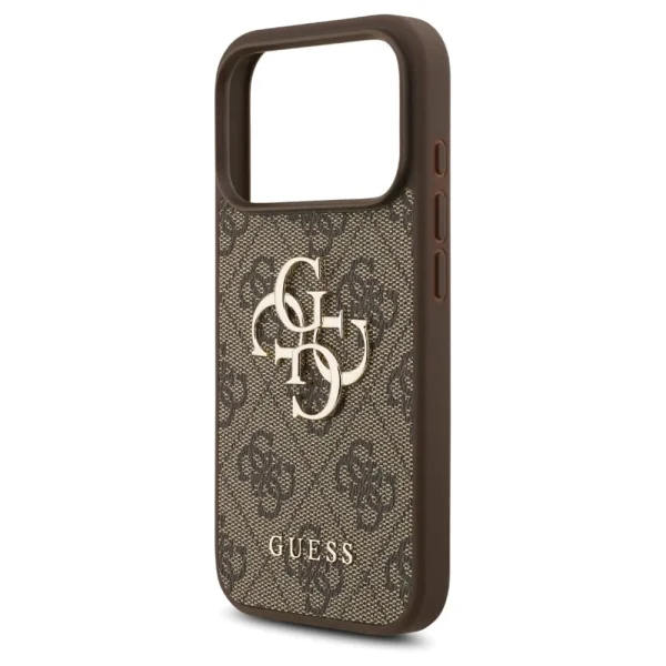 Калъф Guess PU 4G Metal Logo Strap Case за iPhone 18 Pro Max, кафяв 4