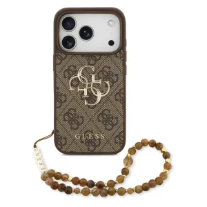 Калъф Guess PU 4G Metal Logo Strap Case за iPhone 18 Pro Max, кафяв