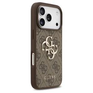 Калъф Guess PU 4G Metal Logo Strap Case за iPhone 18 Pro Max, кафяв 3