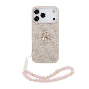Калъф Guess PU 4G Metal Logo Strap Case за iPhone 18 Pro Max, розов