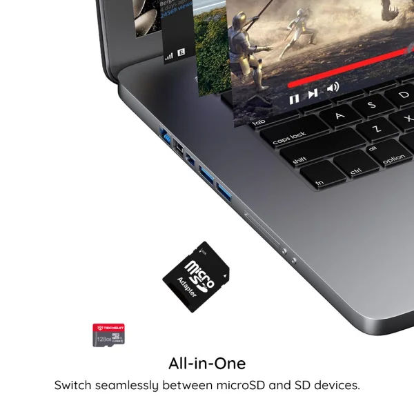 Карта памет Techsuit THCM27 256GB MicroSDHC Class 10, лилав 2