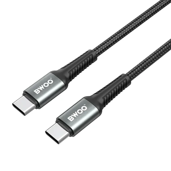 USB кабел BWOO Braided Cable USB-C, 3m, 60W, черен 2