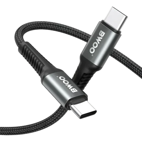 USB кабел BWOO Braided Cable USB-C, 3m, 60W, черен 1