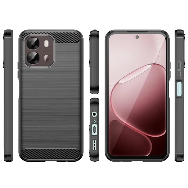 Techsuit Carbon Silicone Case for Oppo A6x 4G/A6x 5G, black 3