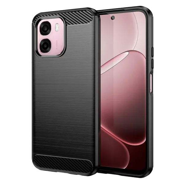 Techsuit Carbon Silicone Case for Oppo A6x 4G/A6x 5G, black 1