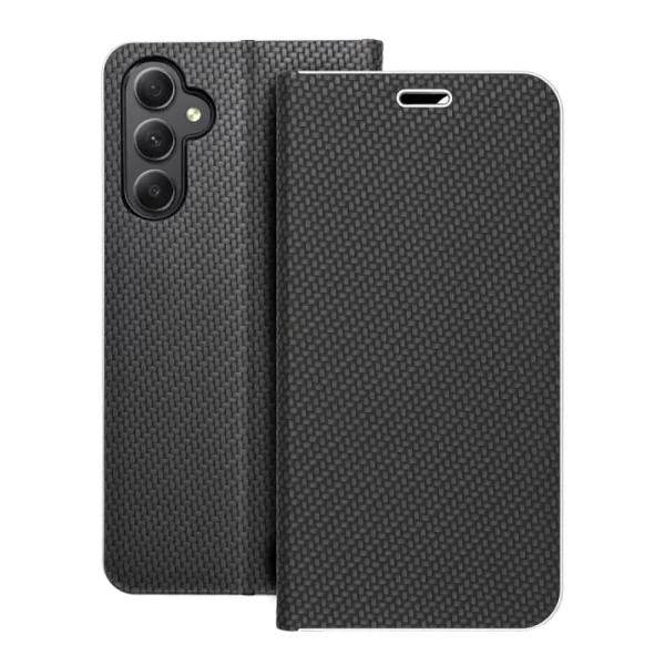 Калъф Тефтер Carbon LUNA за Samsung Galaxy A34 5G, черен 1