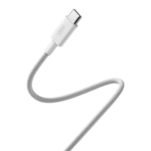 Кабел Xiaomi USB-C to USB-C, 6A, Braided, бял 3
