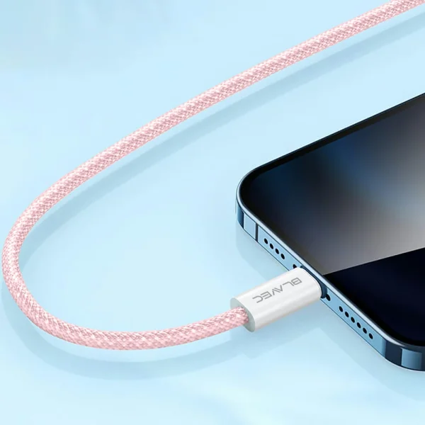 USB Cable Blavec Candy, Type-C, PD, 60W, 3A, 3m, Apple CarPlay/Android Auto (CCA-CC3P30), pink 3