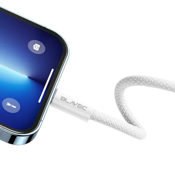 USB Cable Blavec Candy Type-C, PD, 60W, 3A, 3m, Apple CarPlay/Android Auto (CCA-CC3W30), white 2