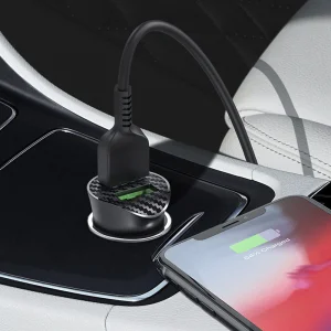 HOCO Z39 Car Charger, 18W, 2x USB QC3.0, with micro USB cable, Black 3