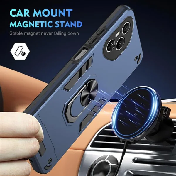 Shockproof back cover Ring Holder Kickstand for Honor 400 Pro, blue 4