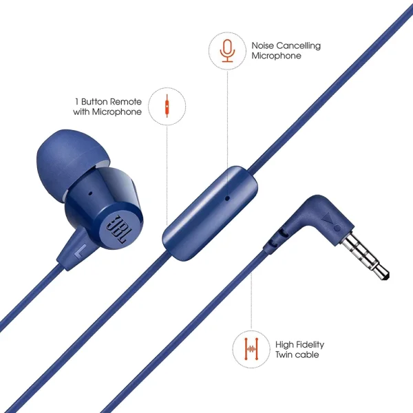 Слушалки JBL T50HI 360 Jack 3,5mm, син 3
