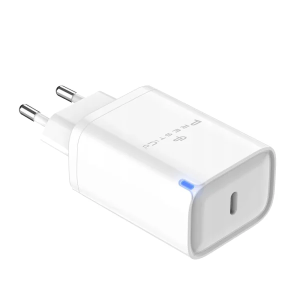 220V Charger Prestico F24S, USB-C, 45W + C2C, PD, GaN, white 2