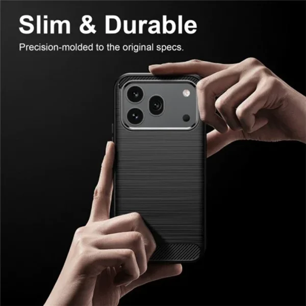 Silicone case Carbon Fibre Brushed for Honor 600 / 600 Pro, black 4