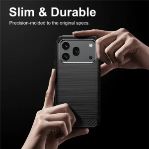 Silicone case Carbon Fibre Brushed for Honor 600 / 600 Pro, black 4