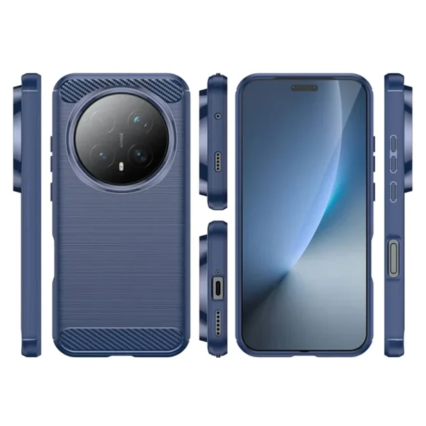 Силиконов калъф Carbon Fibre Brushed за Honor Magic8 Pro, син 4