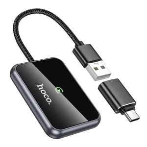 Безжичен CarPlay адаптер Hoco, USB A / USB C, HU1, черен