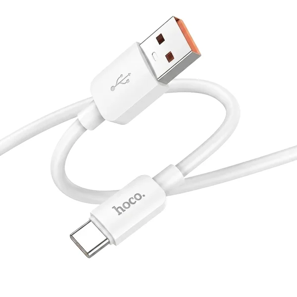 Кабел Hoco X96, USB-A към USB-C, PD, 6A, 100W, 1m, бял 2