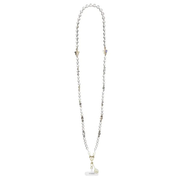 Универсална връзка за телефон Guess Crossbody Popruh Pearl and 4G Charm, бял 2
