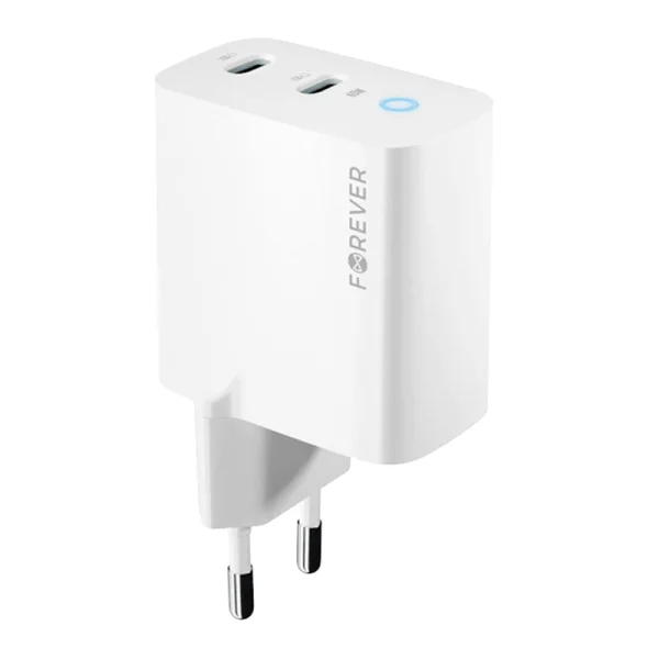 220V Charger Forever GaN TC-06-65CC, QC, 2xUSB-C, 65w, white 4