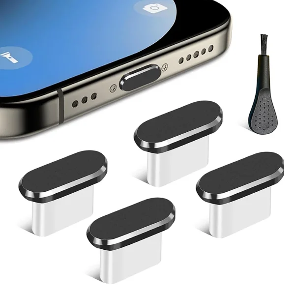 Тапички за прах Techsuit USB Type-C ( комплект 4бр), черен 1