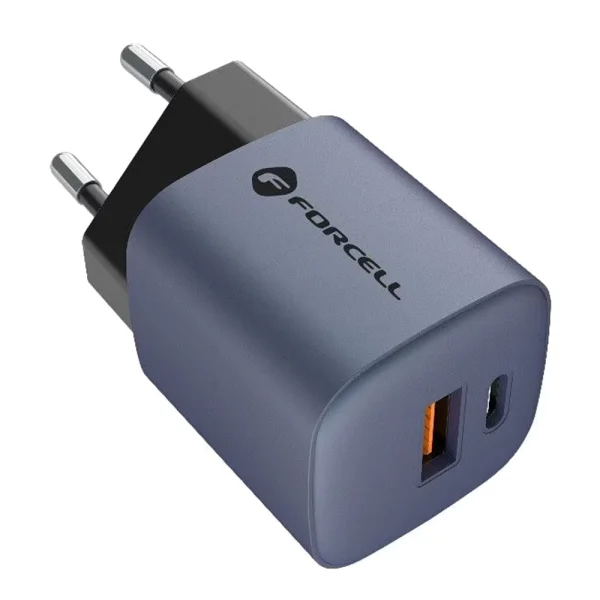Зарядно Forcell F-Energy, PD, QC4.0, 33W, GaN, VT-31, USB C + USB A, сив 4