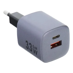 Зарядно Forcell F-Energy, PD, QC4.0, 33W, GaN, VT-31, USB C + USB A, сив