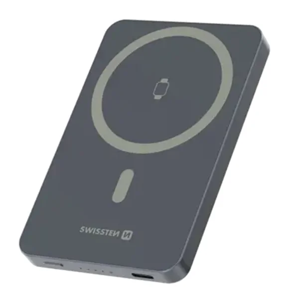 Външна батерия SWISSTEN Fusion, 5000mAh, APPLE WATCH CHARGER (MagSafe compatible), сребърен 2