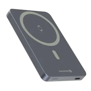 Външна батерия SWISSTEN Fusion, 5000mAh, APPLE WATCH CHARGER (MagSafe compatible), сребърен