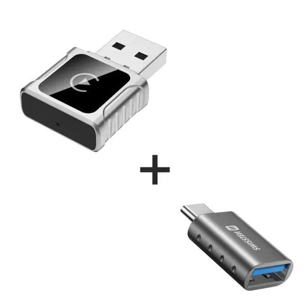 Wireless SWISSTEN adapter Carlink - Apple Carplay / Android Auto (USB-A / USB-C adapter), gray 4