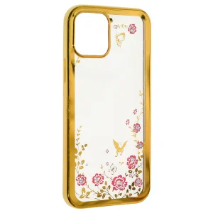 Силиконов калъф FLOWER за Iphone 12/12 Pro, Златист