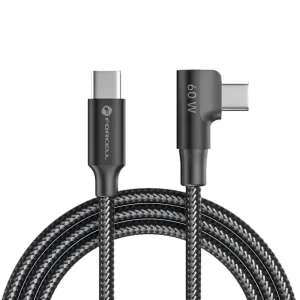 Кабел Forcell F-Energy, CC-1Deg, USB-C to Type- C, QC4.0, PD, 3A, 60W, Cafule, 90, 1.2м, черен