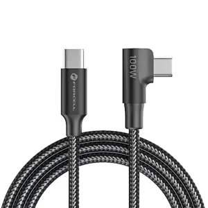 Кабел Forcell F-Energy, CC-1Deg, USB-C to Type- C, QC4.0, PD, 5A, 100W, Cafule, 90, 2м, черен