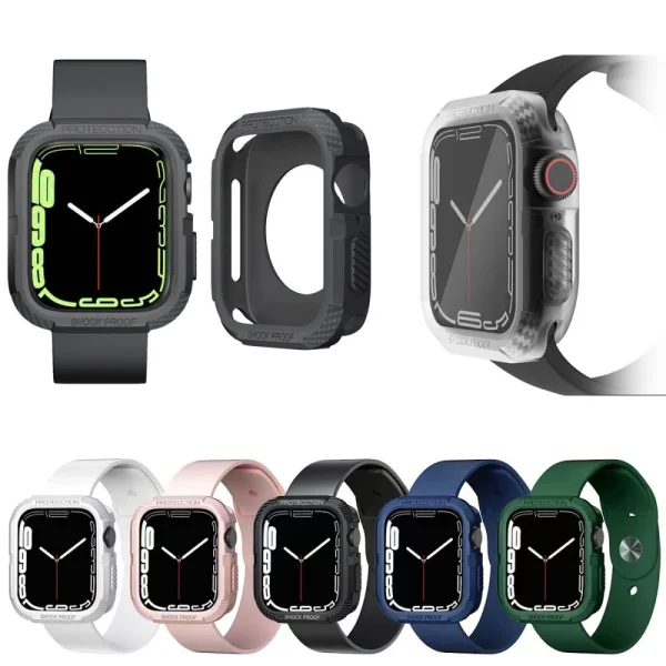 Удароустойчив бъмпер  за Smart Watch Apple Watch Series 7 45mm / Series 6/5/4/SE 44mm , Сив 6