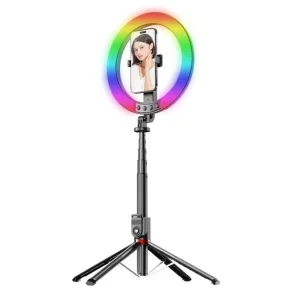 Селфи стик с трипод Blavec Selfie Stick Ring Lamp P-50 tripod + remote control, 25 cm +2,3m, черен