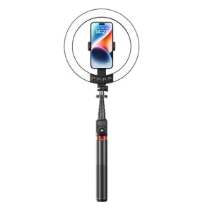 Selfie Stick with Tripod Blavec Selfie Stick Ring Lamp P-55, tripod + remote control, 25 cm +2,3m, black 3