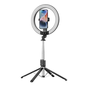 Селфи стик с трипод Blavec Selfie Stick Ring Lamp P-55, tripod + remote control, 25 cm +2,3m, черен