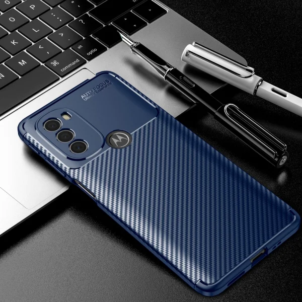 Силиконов Калъф  Carbon за Motorola Moto G31, Син 2